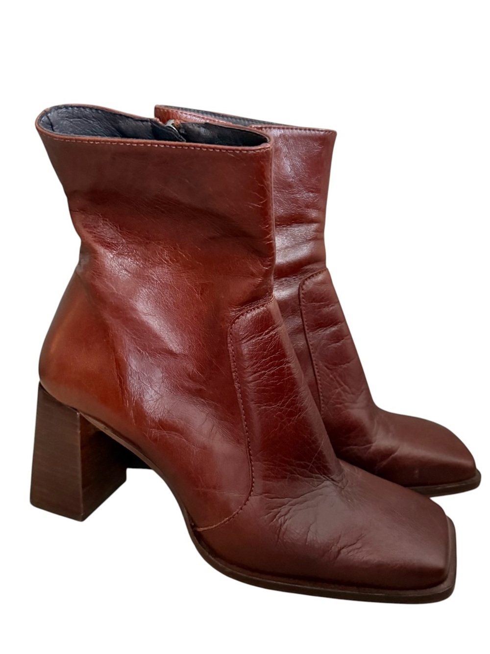 L’Intervalle Brown Leather Ankle Boots Size 40